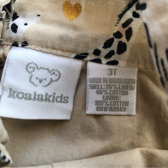 Koala kids Toddler Girls Size 3T Sleeveless Summer Dress Safari Animal Tan/Black - Picture 3 of 14